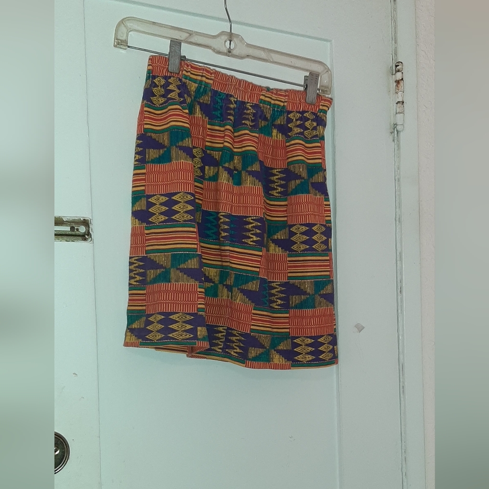 VINTAGE  90s CAROLINA COLOURS  print multicolor women's size Medium Skirt